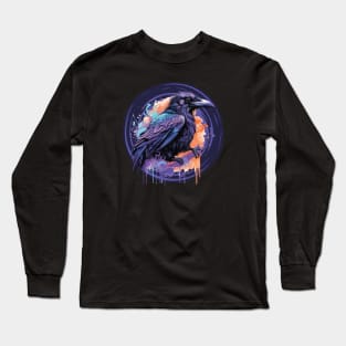 Unleash Your Inner Raven: Dark and Majestic Long Sleeve T-Shirt